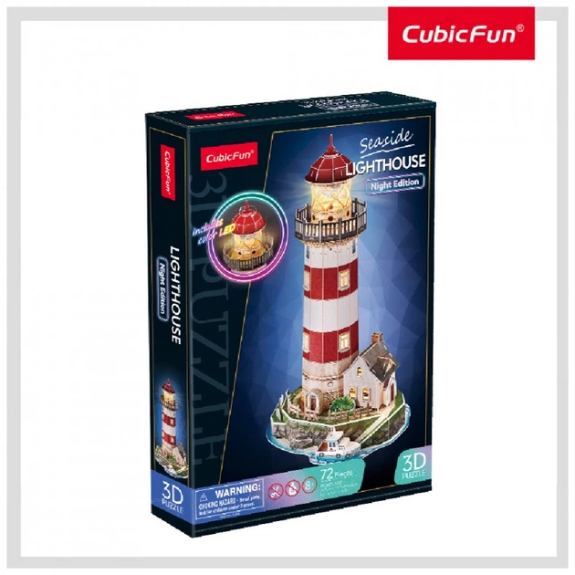 Пазл Cubic Fun трехмерный Night edition Маяк с LED-подсветкой (L540h) (269046) - изображение 6