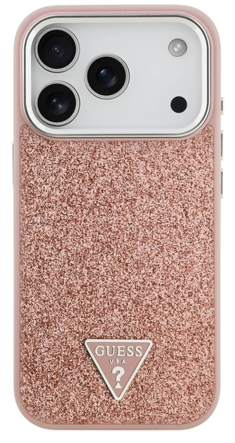 Панель Guess Glitter Triangle Logo MagSafe для iPhone 17 Pro Pink - зображення 2