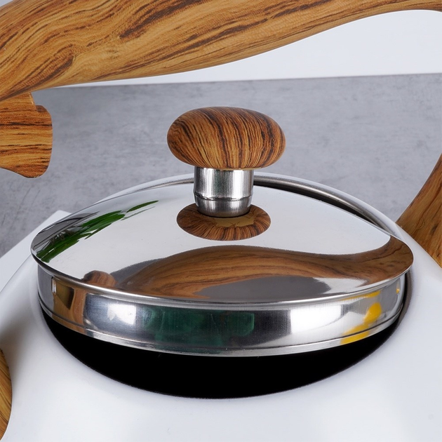 Czajnik Orion Wooden z gwizdkiem stalowy Biały 3 l (8592381162658) - obraz 12