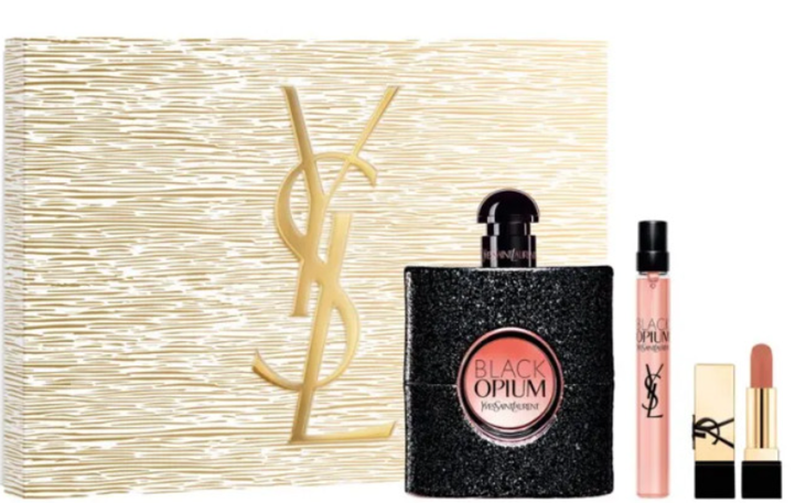Набір для жінок Yves Saint Laurent Black Opium Парфумована вода 90 мл + Мініатюра Парфумована вода 10 мл + Губна помада (3614274638387) - зображення 1