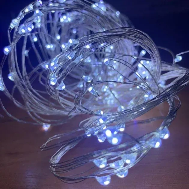 Гірлянда на ялинку Конський хвіст 2 метри 10 ниток 8 режимів холодне біле - зображення 4