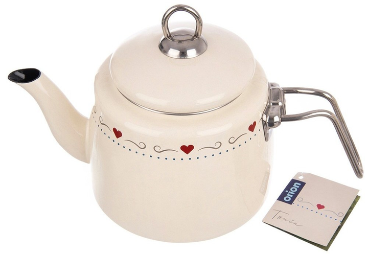 Czajnik Orion Tonca emaliowany Kremowy 1.6 l (8592381228545) - obraz 2