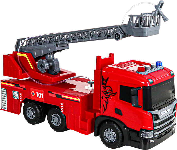 Игрушечная машинка Techno Drive Super Big Truck Пожарная машина Scania со световыми, звуковыми и водными эффектами (5005KS) - изображение 6