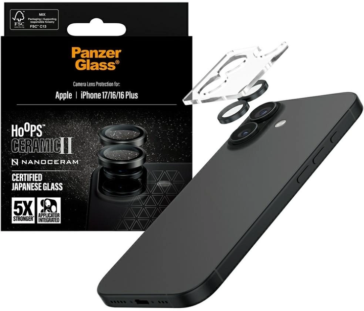 Szkło hartowane Panzer Glass Hoops Ceramic II do iPhone 16 / 16 Plus / 17 Black (5715685027277) - obraz 2