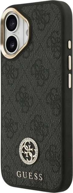 Панель Guess 4G Strass Logo & Big Strap Metal Buttons MagSafe для iPhone 17 Black (3666339550806) - зображення 2