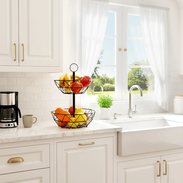 Koszyk na owoce Vilde metalowy Czarny (5904316400583) - obraz 3
