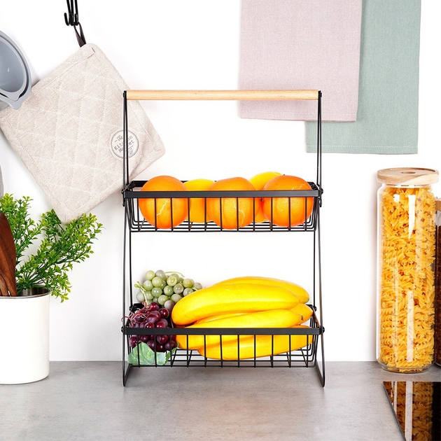 Koszyk na owoce Vilde metalowy Czarny (5904316481872) - obraz 4