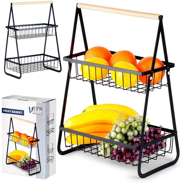 Koszyk na owoce Vilde metalowy Czarny (5904316481872) - obraz 8