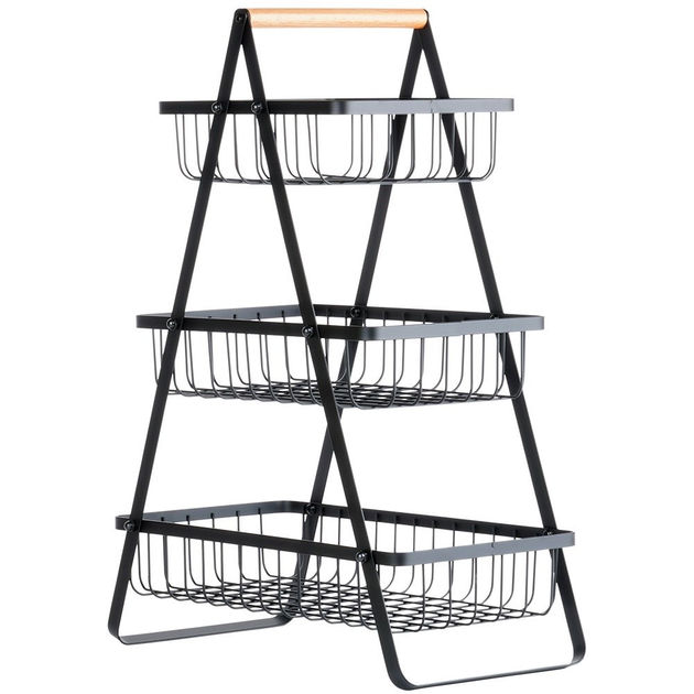 Koszyk na owoce Vilde metalowy Czarny (5904316474287) - obraz 1