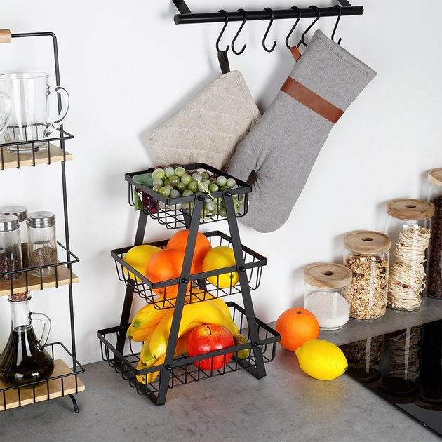Koszyk na owoce Vilde metalowy Czarny (5904316473099) - obraz 8