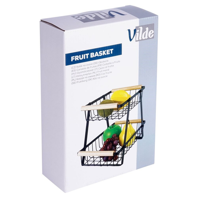 Koszyk na owoce Vilde metalowy Czarny (5904316465254) - obraz 3