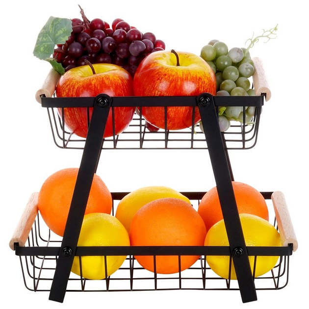 Koszyk na owoce Vilde metalowy Czarny (5904316465254) - obraz 4