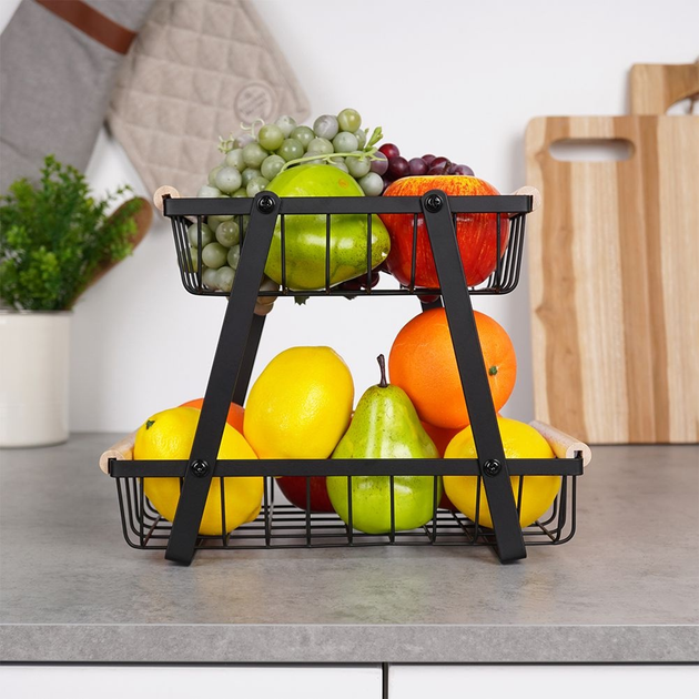 Koszyk na owoce Vilde metalowy Czarny (5904316465254) - obraz 5