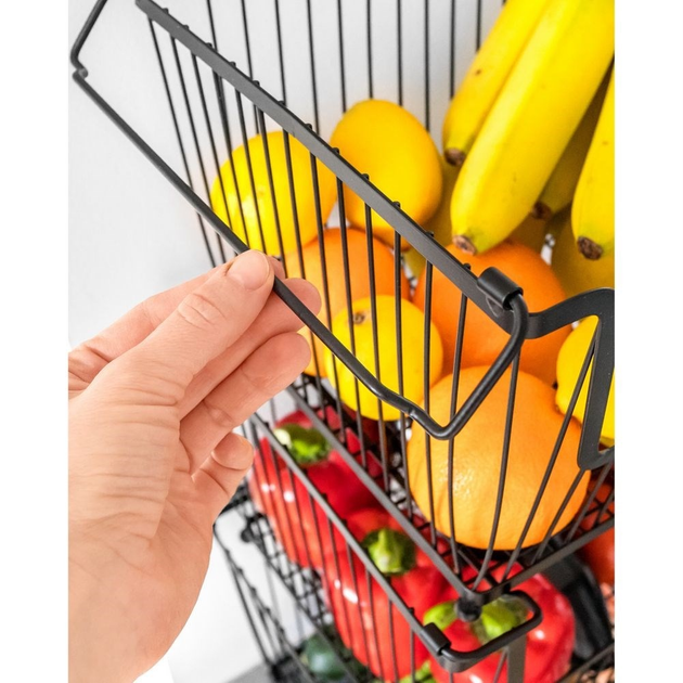 Koszyk na owoce i warzywa Vilde metalowy Czarny (5907610289526) - obraz 6