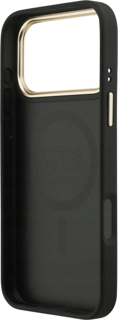 Панель Guess 4G Strass Logo & Big Strap Metal Buttons MagSafe для iPhone 17 Pro Max Black (3666339550837) - зображення 7