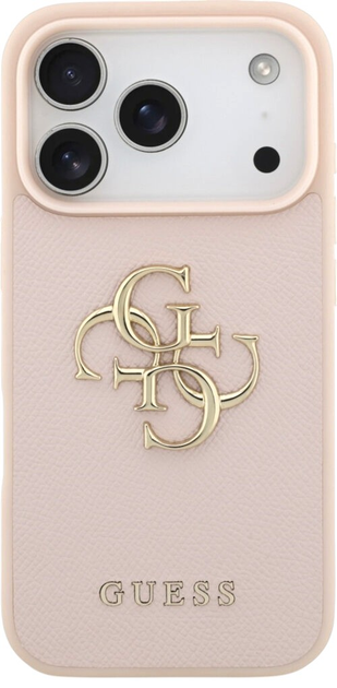Панель Guess Grained Big 4G & Classic Logo для iPhone 17 Pro Max Pink - зображення 2