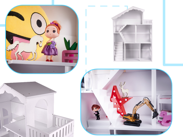 Regał na książki Kik Lulilo Calla dla dzieci półka domek na zabawki 2 w 1 XXL 116 cm (KX5547) (5903039727670) - obraz 4