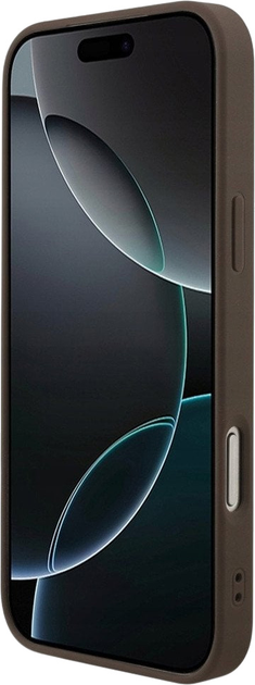 Etui plecki Guess 4G Strap Triangle Logo MagSafe do iPhone 17 Pro Max Brown (3666339526535) - obraz 4