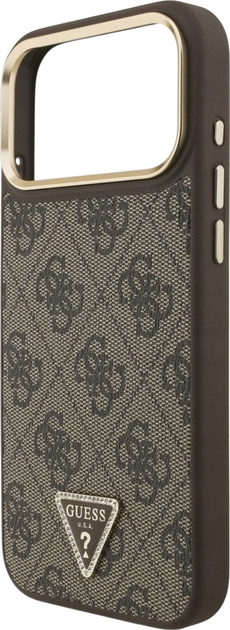 Etui plecki Guess 4G Triangle Logo MagSafe do iPhone 17 Pro Max Brown/Gold (3666339521141) - obraz 6