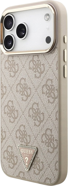 Etui plecki Guess 4G Triangle Logo MagSafe do iPhone 17 Pro Max Pink/Gold (3666339521462) - obraz 2