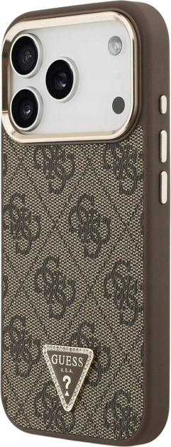 Панель Guess 4G Triangle Logo MagSafe для iPhone 17 Pro Brown/Gold (3666339521134) - зображення 2
