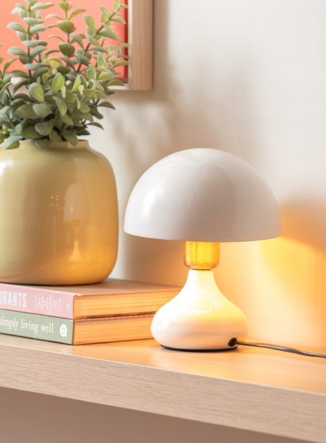 Lampka nocna Leitmotiv stolowa metalowa grzybek 17.5 cm Biała (8714302748738) - obraz 4