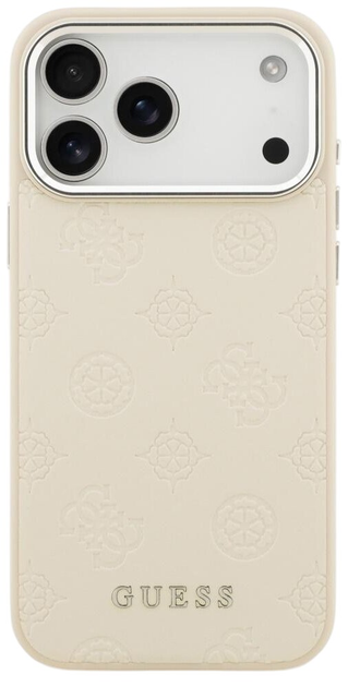 Панель Guess Peony Hot Stamp ScriptMagSafe для iPhone 17 Pro Beige - зображення 1