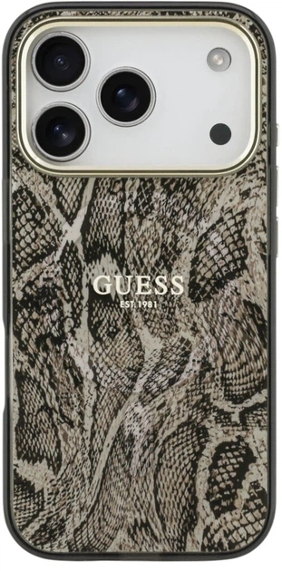 Etui Guess Python Pattern MagSafe do iPhone 17 Pro Brązowy - obraz 2