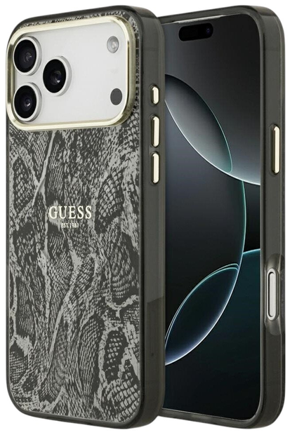 Панель Guess Python Pattern MagSafe для iPhone 17 Pro Max Black - зображення 1