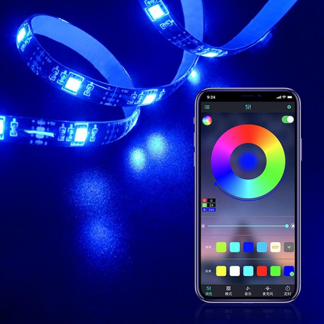 Светодиодная LED лента RGB 5050 5 метров с Bluetooth приложением от USB + пульт ДУ - изображение 5