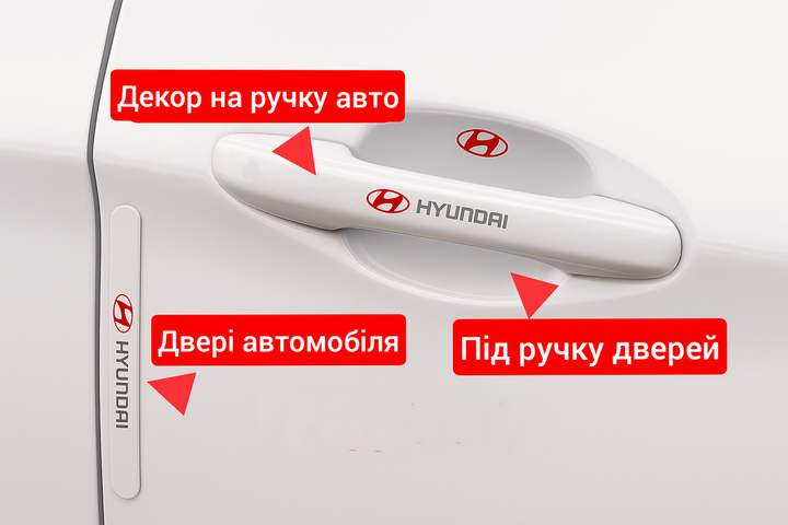 Пленка под/на ручку машины автомобиля набор 8 шт Хёндай, Hyundai - Фото 3 Пленка под/на ручку машины автомобиля набор 8 шт Хёндай, Hyundai - изображение 3