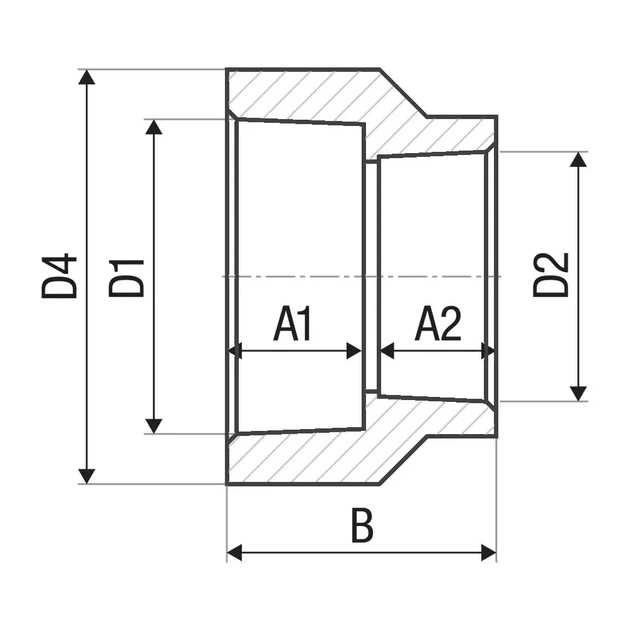 Муфта перехідна PP-r ITAL 50 x 32 мм - изображение 3