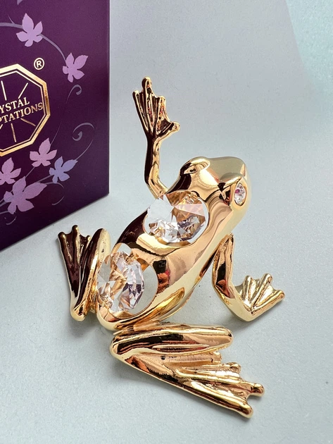 Фигурка с камнями Swarovski Лягушка 5х7,5х5 см 160576 - Фото 3 Фигурка с камнями Swarovski Лягушка 5х7,5х5 см 160576 - изображение 3