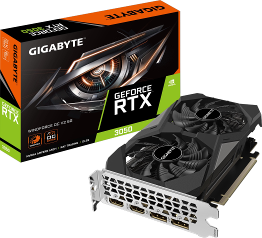 Відеокарта GeForce RTX 3050 6GB Gigabyte WindForce OC V2 (GV-N3050WF2OCV2-6GD) - изображение 2