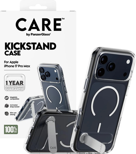 Etui CARE by PanzerGlass Feature w. Kickstand & MagSafe do Apple iPhone 17 Pro Max Transparent (CR63528) - obraz 4