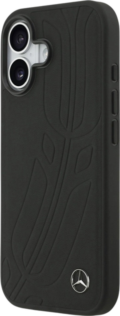 Etui plecki Mercedes Leather Large Laurel Leaves MagSafe Case do iPhone 17 Black (3666339507435) - obraz 2