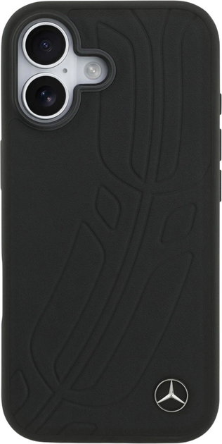 Etui plecki Mercedes Leather Large Laurel Leaves MagSafe Case do iPhone 17 Black (3666339507435) - obraz 3