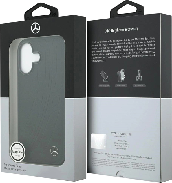 Etui plecki Mercedes Leather Large Laurel Leaves MagSafe Case do iPhone 17 Black (3666339507435) - obraz 8