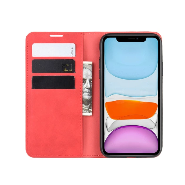 Чохол Taba Retro-Skin для Iphone 11 книжка з візитівкою шкіра PU червоний - Фото 5 Чохол Taba Retro-Skin для Iphone 11 книжка з візитівкою шкіра PU червоний - зображення 5