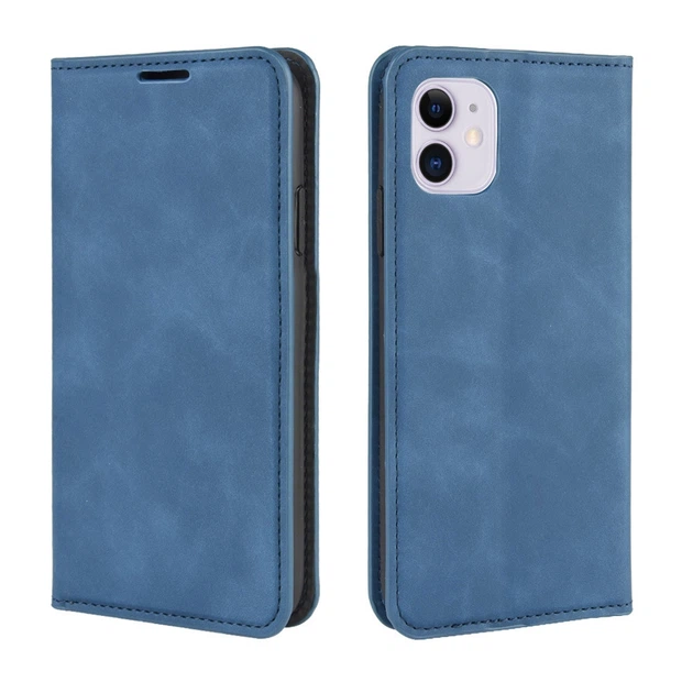 Чехол Taba Retro-Skin для Iphone 11 книжка с визитницей кожа PU синий - изображение 8