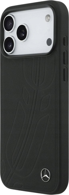 Панель Mercedes Leather Large Laurel Leaves MagSafe Case для iPhone 17 Pro Max Black (3666339507466) - зображення 2