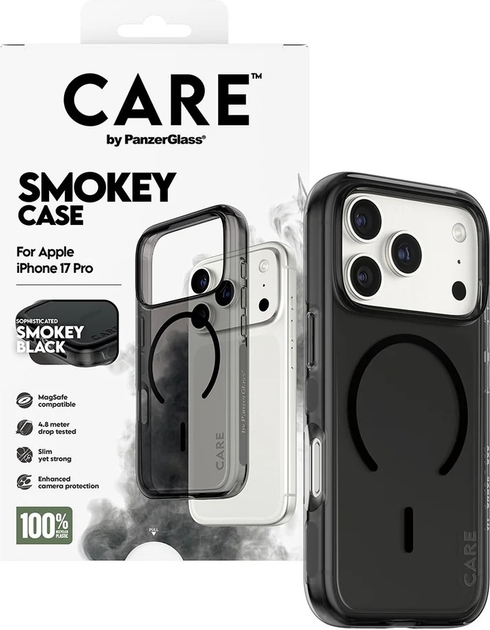 Etui CARE by PanzerGlass Flagship Urban Explorer w. Black MagSafe do Apple iPhone 17 Pro Smokey (CR68423) - obraz 4