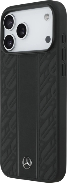 Панель Mercedes Leather Laurel Leaves Stripes MagSafe для iPhone 17 Pro Max Black (3666339506254) - зображення 2