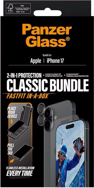 Захисне скло Panzer Glass 2-in-1 Classic Bundle do Apple iPhone 17 (5715685027451) - зображення 3