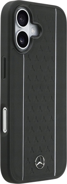 Панель Mercedes Leather Star Pattern Stripes MagSafe для iPhone 17 Black (3666339508319) - зображення 4