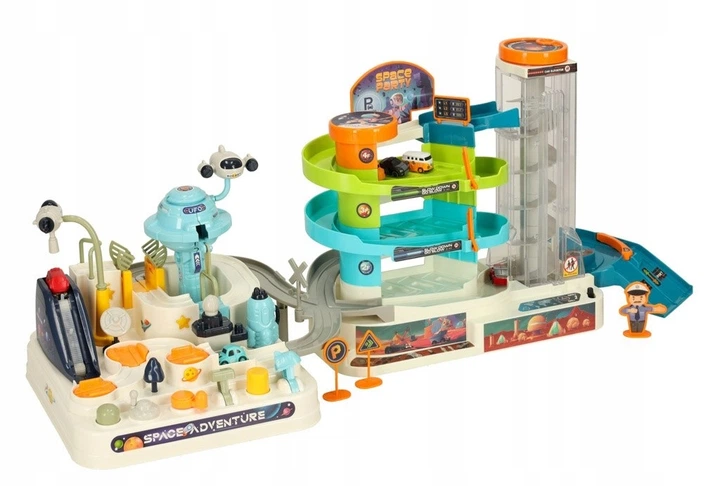 Багатофункціональний автомобільний трек KIK космічна парковка ліфт XXL 2 в 1 KX3576 (5903039753365) - зображення 3