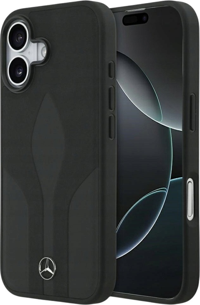 Etui plecki Mercedes Leather The Move MagSafe do iPhone 17 Black (3666339506667) - obraz 1