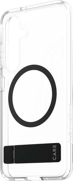 Etui plecki CARE by PanzerGlass Case Transparent w. Black Kickstand & Qi Compatible do Samsung Galaxy S25 (CRRFBKQG38388) - obraz 2