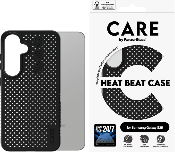 Etui plecki CARE by PanzerGlass Case Heat Beat do Samsung Galaxy S25 Black (CRRFEHBG38388) - obraz 3