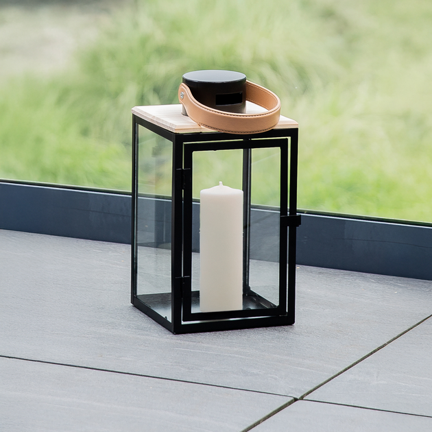 Ліхтар My Home Dark Leather Чорний 16 x 16 x 30 см (5907078435701) - зображення 5